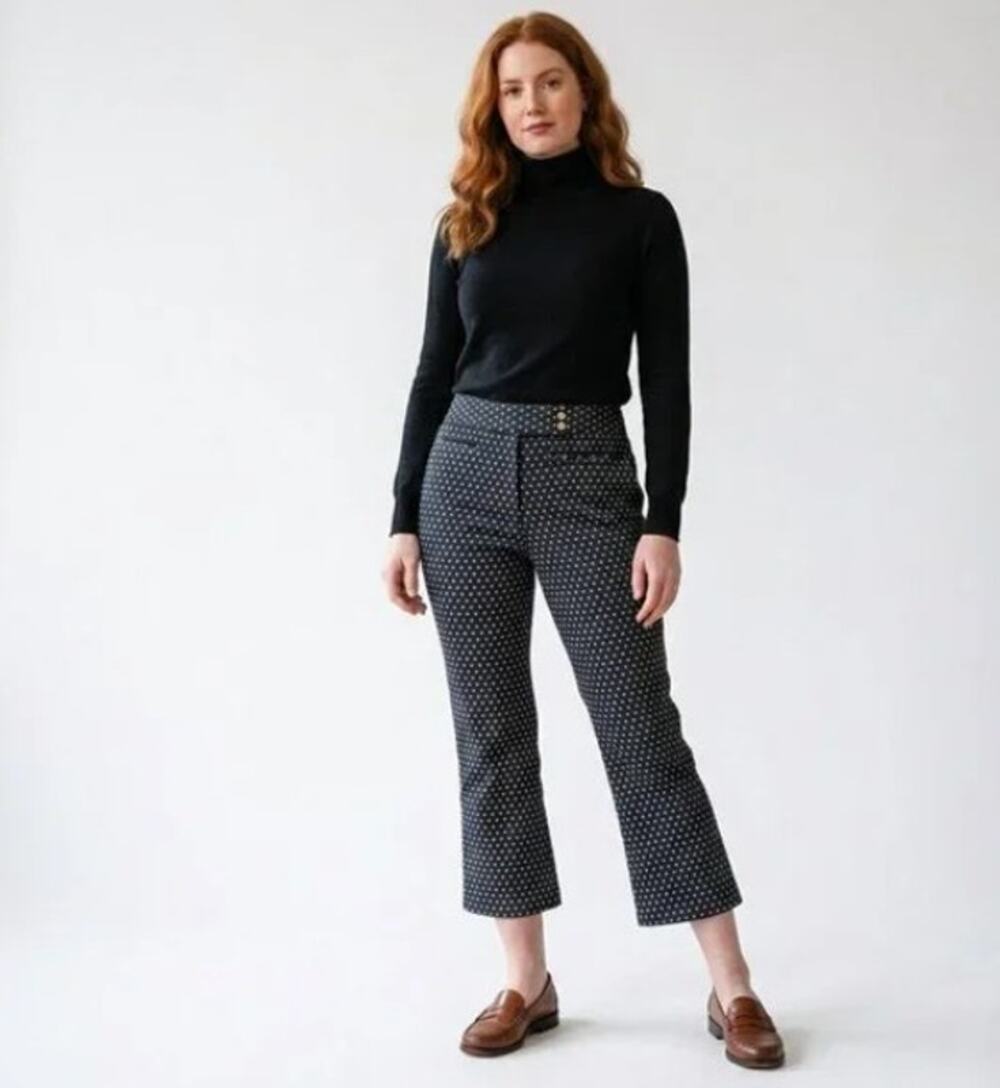 Cartonnier Charlie Crop Flare Green & Black Printed Pants, Size 0